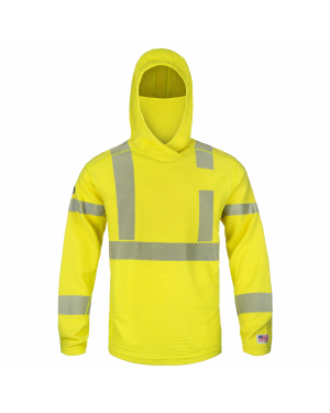 high performance fr waffle hoodie w/ neck gaiter